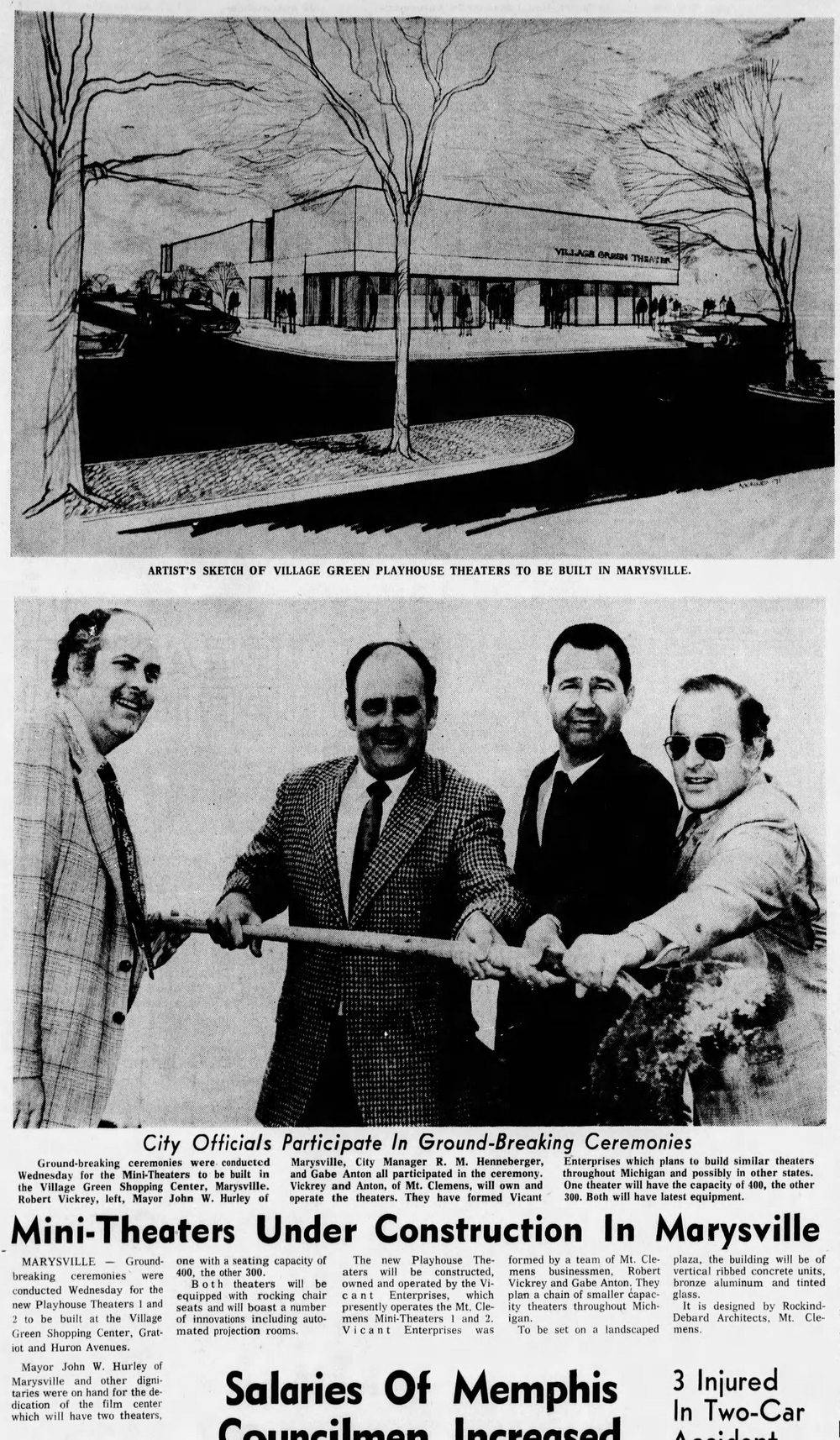 Village Green Theater (Playhouse Theaters) - Oct 1971 Article On Construction